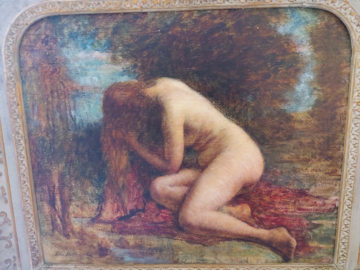 tableau nu "la nymphe égerie" par Leon Bellemont ( 1866-1961)-photo-4